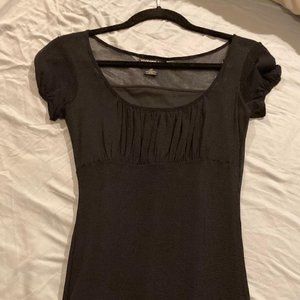 Vivienne Tam (made in Hong Kong), size 0, black see-through dress, comes w/ slip